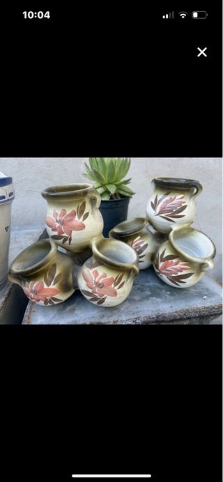 tiesto cerámica nuevo para cactus pintado a mano