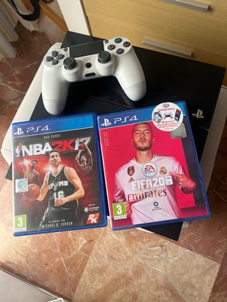 PS4 Fat 500GB + Controller + FIFA 20 + NBA2K17
