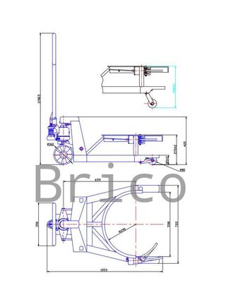 Transpaleta Bidones Chapa Ø585 mm - 365 Kg