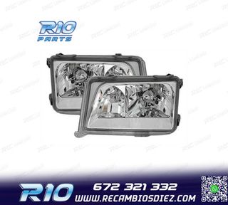 FAROS MERCEDES CLASE E W124 85-93 FONDO CROMO