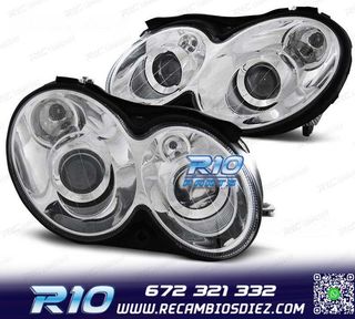 FAROS MERCEDES CLASE CLK W209 02-09 LUPA FONDO CROMO