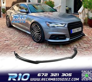 LIP SPOILER FRONTAL AUDI A6 C7 15-18 LOOK S-LINE NEGRO BRILL