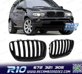PARRILLA BMW X5 E53 LCI 04-06 NEGRO BRILLO LOOK M PEFORMANCE