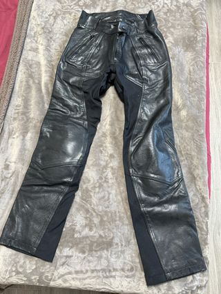 Pantalón Moto Cuero Negro