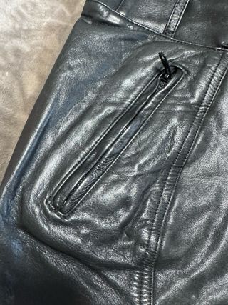 Pantalón Moto Cuero Negro