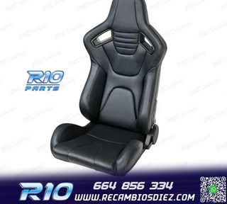 ASIENTO BAQUET UNIVERSAL CUERO NEGRO LOOK EVO