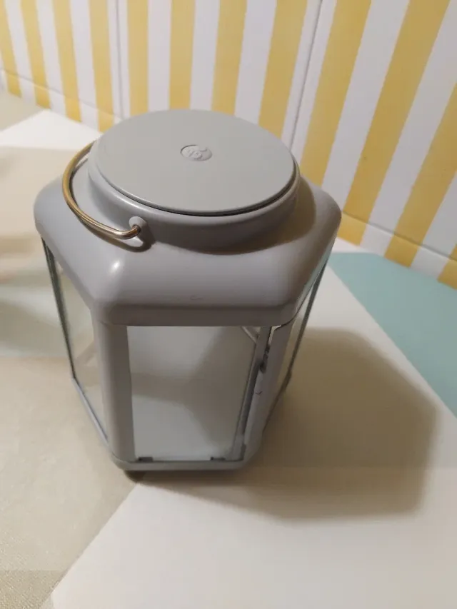Farolillo Ikea Gris y Transparente incluye pilas