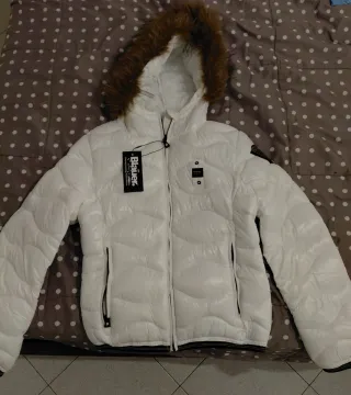Piumino Blauer bianco donna con cappuccio