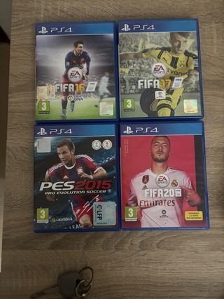4 Videojuegos PS4: FIFA 16, 17, 20 y PES 2015