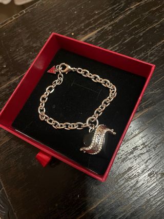 Bracciale Guess Cuore Nero Argento