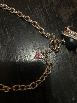 Collana Guess cuore nero e argento
