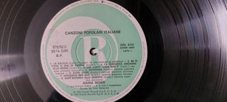 LP Maria Monti Canzoni Popolari Italiane