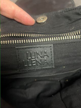 Bolso negro Luna Llena con abalorios