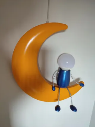 Lámpara infantil luna y muñeco