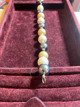 Bracciale Perle Mari del Sud Grigio Bianco