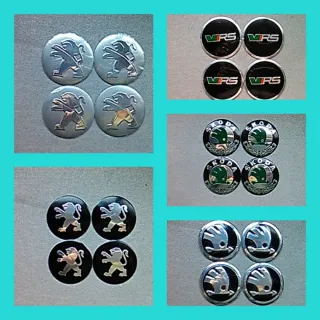 Pegatinas 56mm tapabuje centro rueda Peugeot Skoda