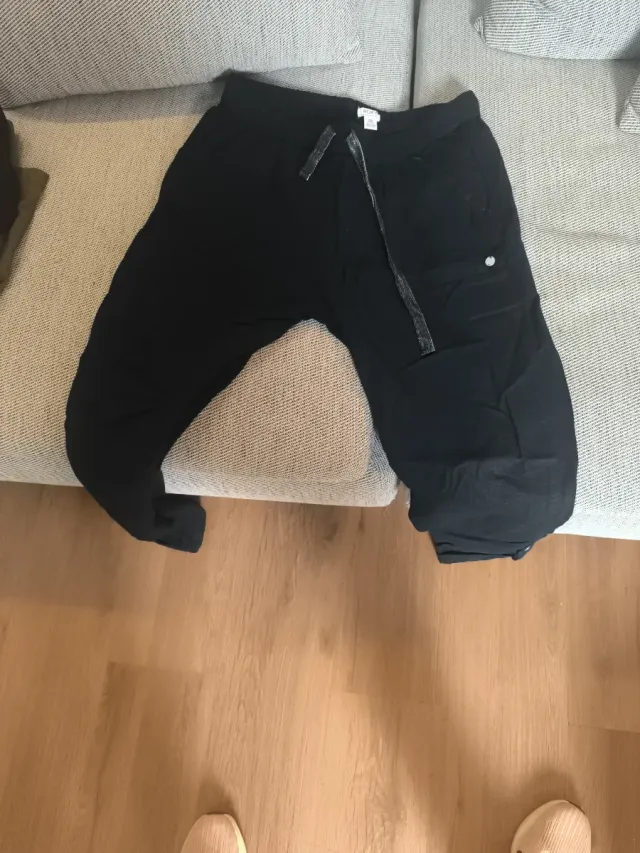 Roxy Pantalones Lino Negro Talla M