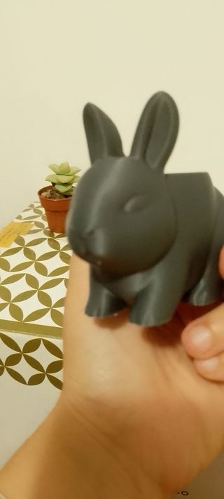 Vasetto Coniglietto Grigio Stampato in 3D