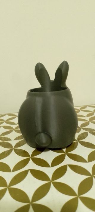 Vasetto Coniglietto Grigio Stampato in 3D