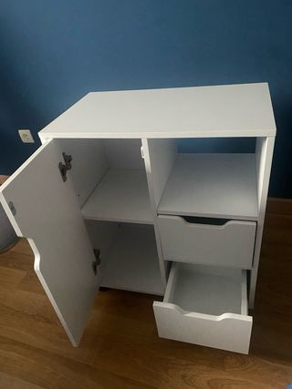 Mueble auxiliar blanco con ruedas