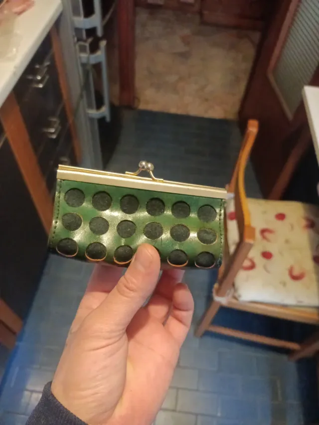 Portamonete antico in pelle anni 60