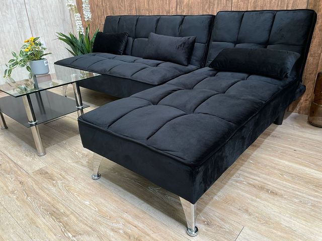 Sofá Cama Negro Terciopelo