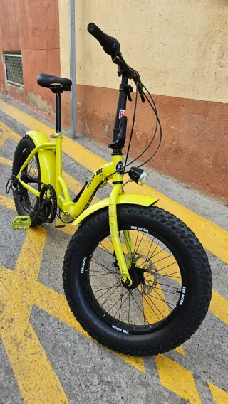 Bicicleta Plegable Fat Bike Amarilla