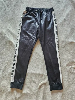 Pantaloni tuta neri con banda laterale