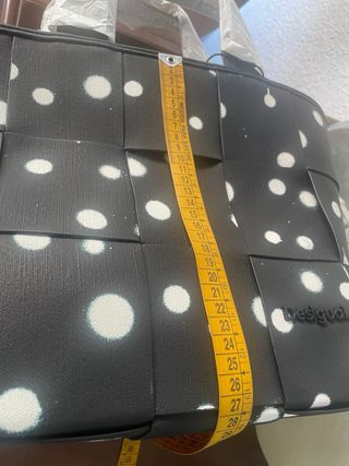 Bolso Grande Desigual Negro Lunares