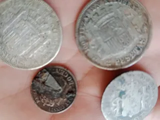 Lote 4 monedas antiguas España