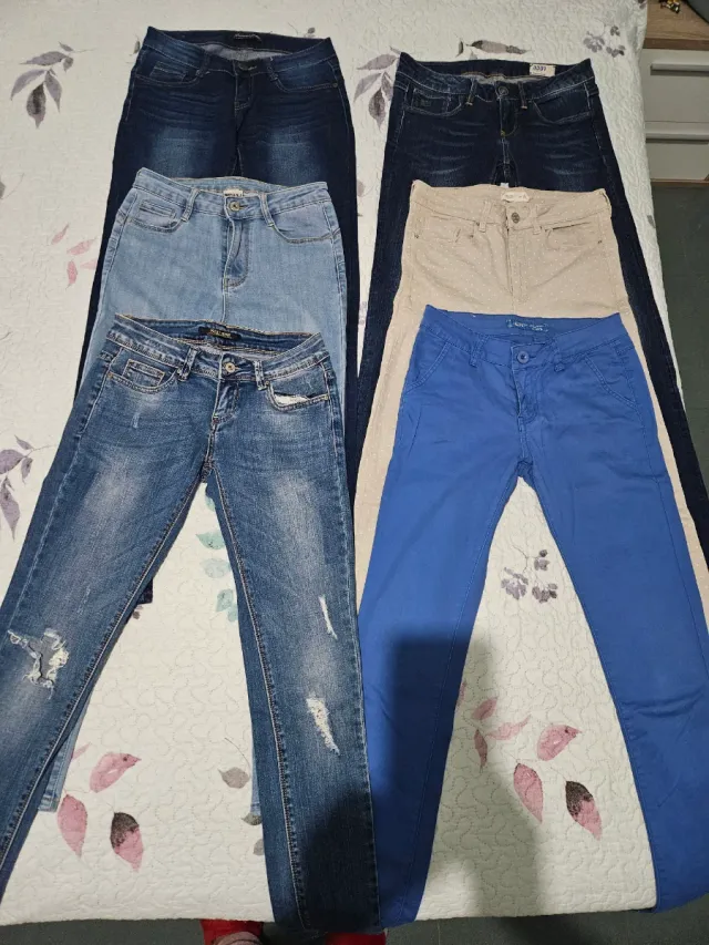 Lote 6 Vaqueros Mujer Talla S