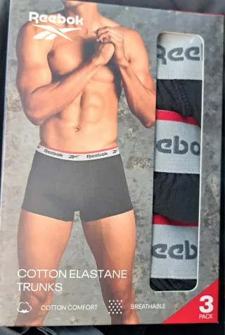 Pack 3 Boxer Reebok Talla L Negro. Original.