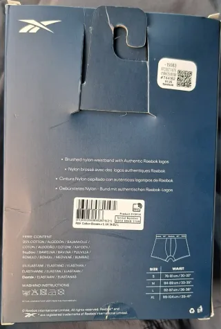 Pack 3 Boxer Reebok Talla L Negro. Original.