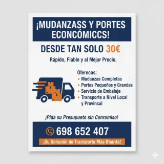 Mudanzas y portes económicos 698652407 30€