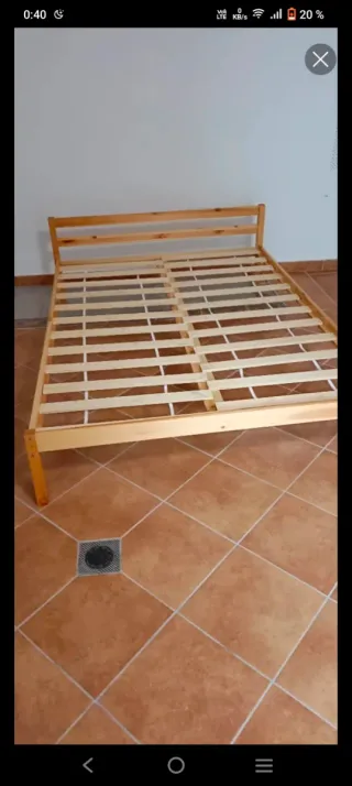 Cama 135cm con somier y colchón