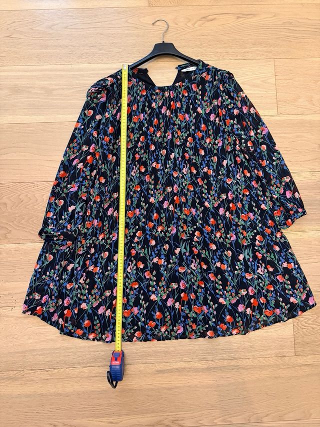 Mini abito fantasia floreale nero