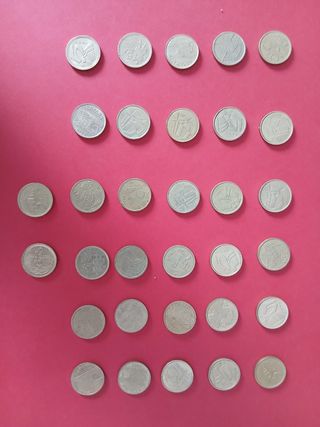 Lote 32 monedas 5 Pesetas / 1 Duro