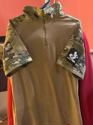 Camiseta Táctica Militar Beige y Verde