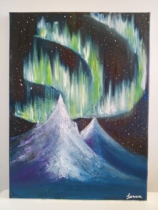 Acrílico Aurora Polar Obra de Arte