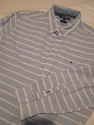 Camisa Tommy Hilfiger Rayas Azul Talla XL