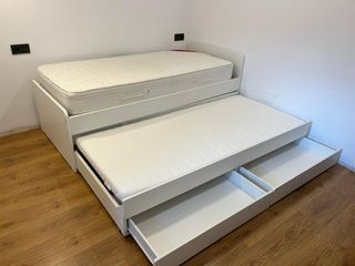 Letto a castello bianco IKEA SLÄKT 90x200 cm + materassi