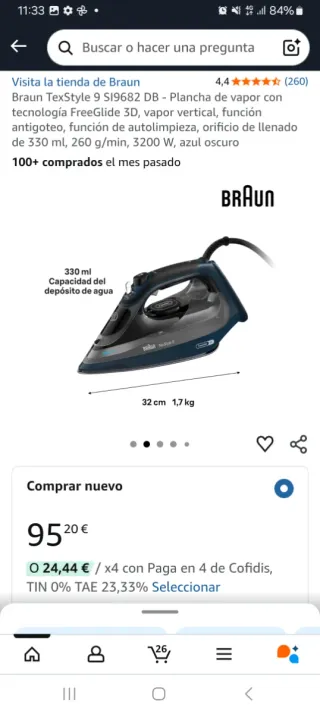 Plancha de vapor Braun TexStyle 9