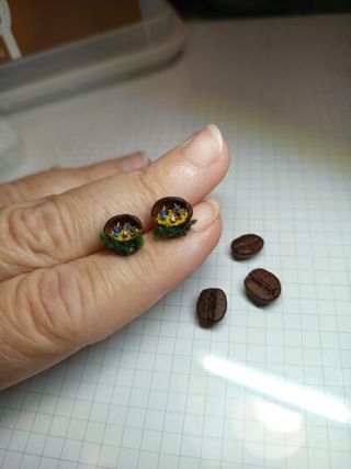 Micro presepe in guscio di caffè