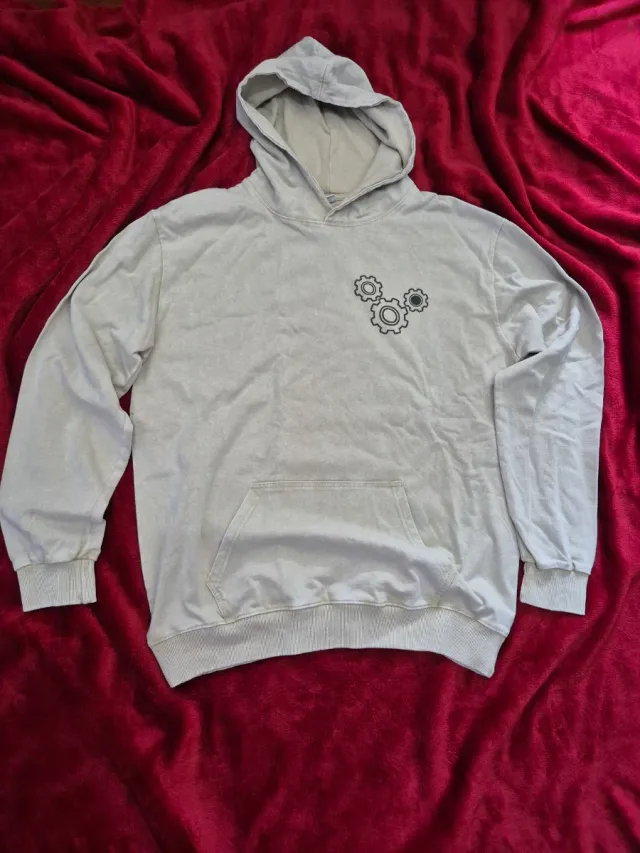 Felpa Grigia con Ingranaggi - Taglia L