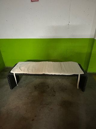 Banco largo terraza ratán negro