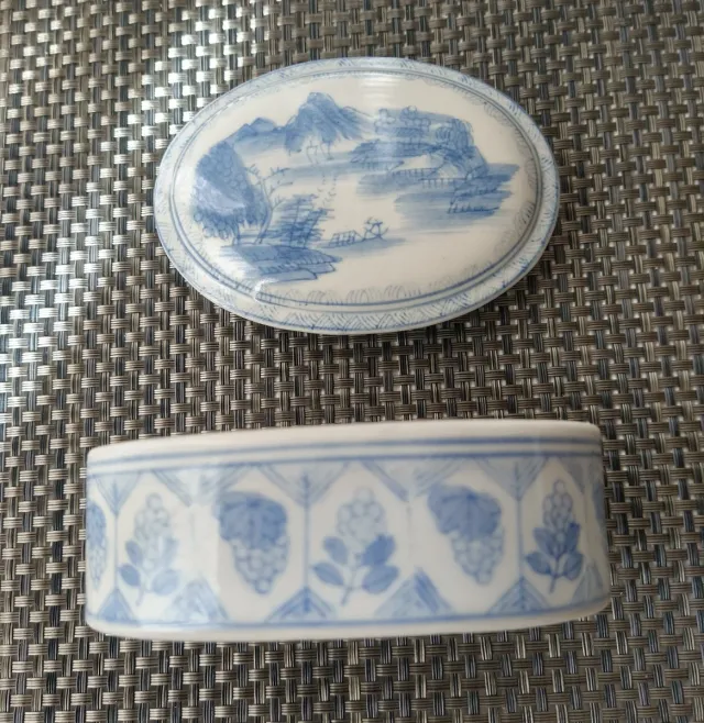 Joyero porcelana chino vintage paisaje