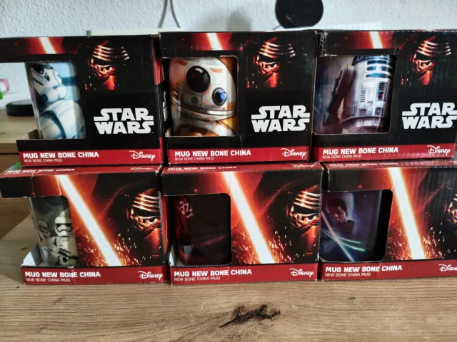 Lote 6 Tazas Star Wars Nuevas sin uso.