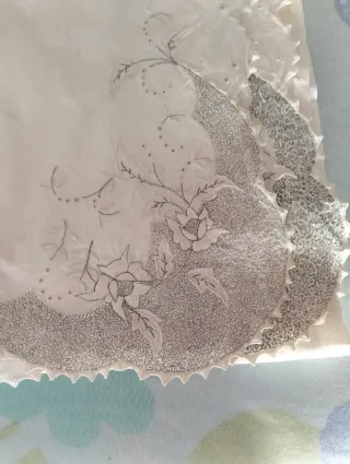 Juego Sábanas Vintage Matrimonio Gris/Blanco