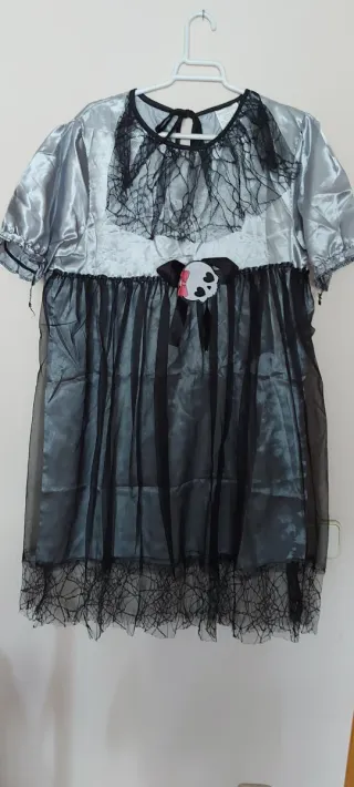 Vestido Halloween Negro y Plateado