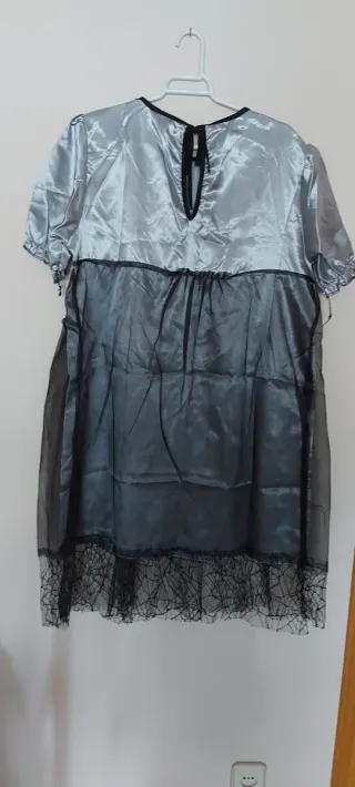 Vestido Halloween Negro y Plateado